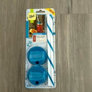 Ball Mason Jar Lid and Straw